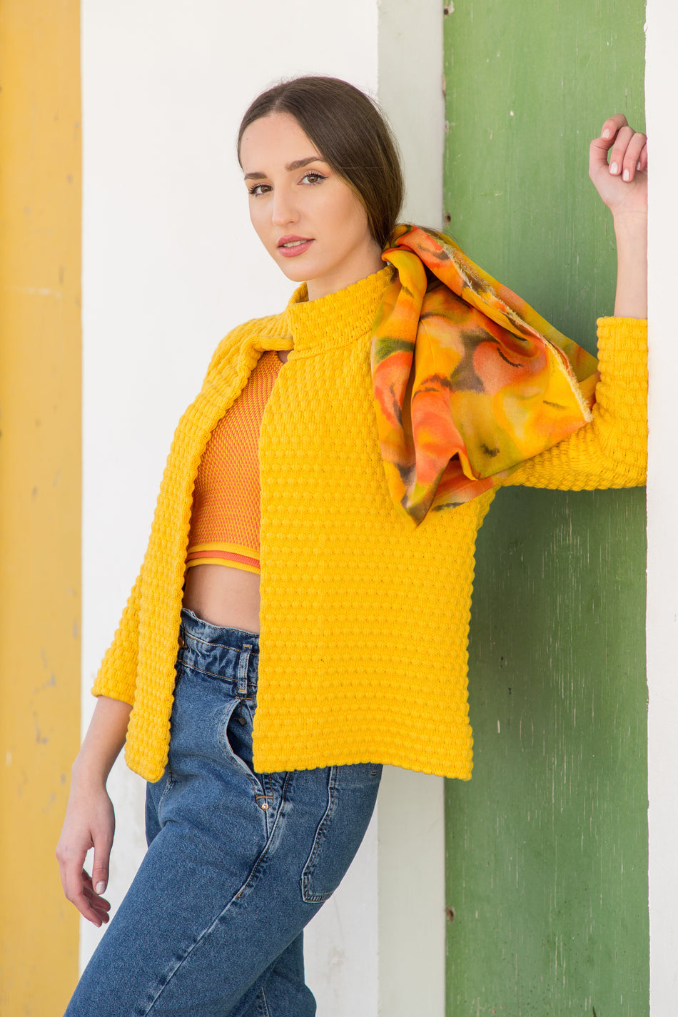 Cardigan in Cotone Giallo