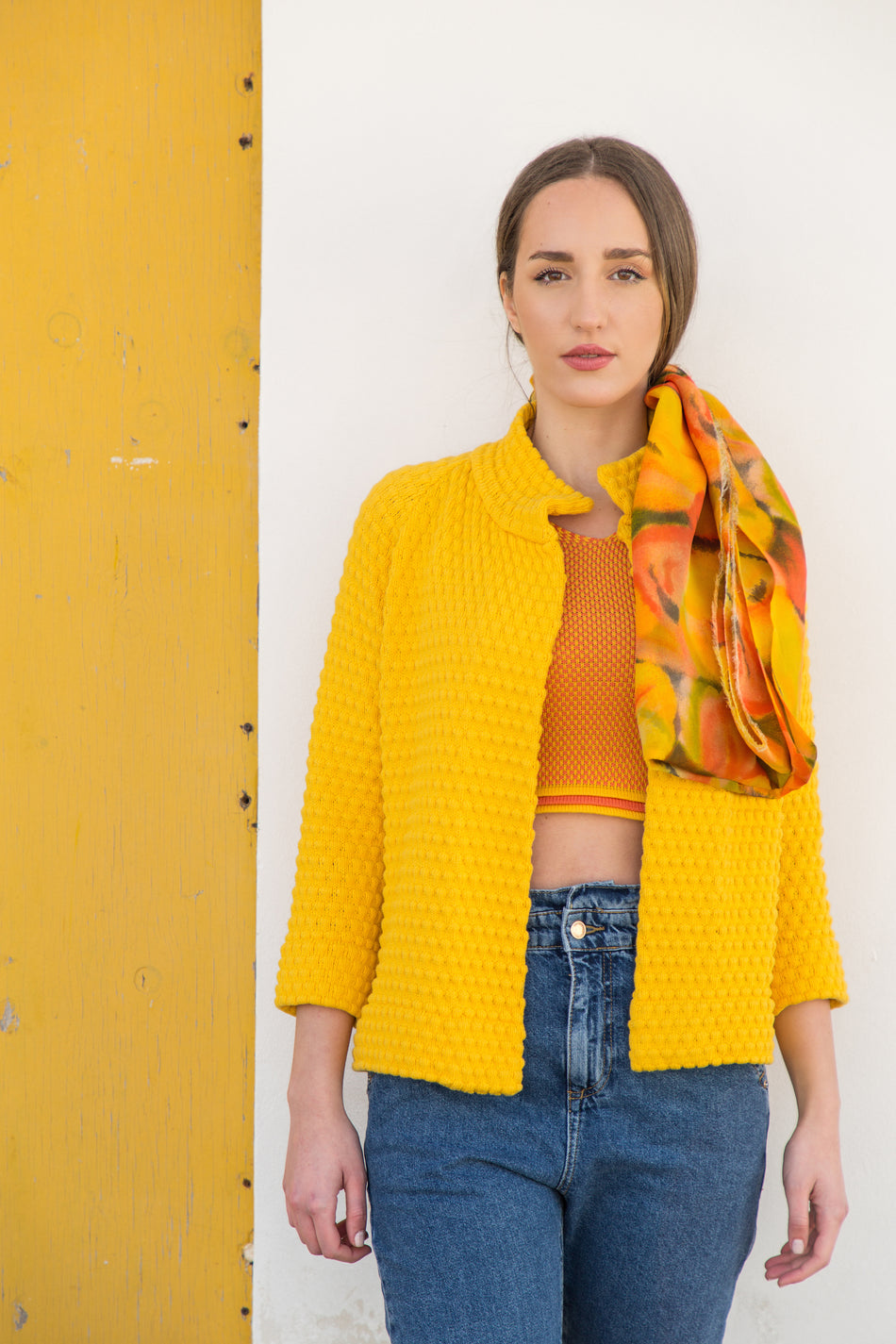 Cardigan in Cotone Giallo