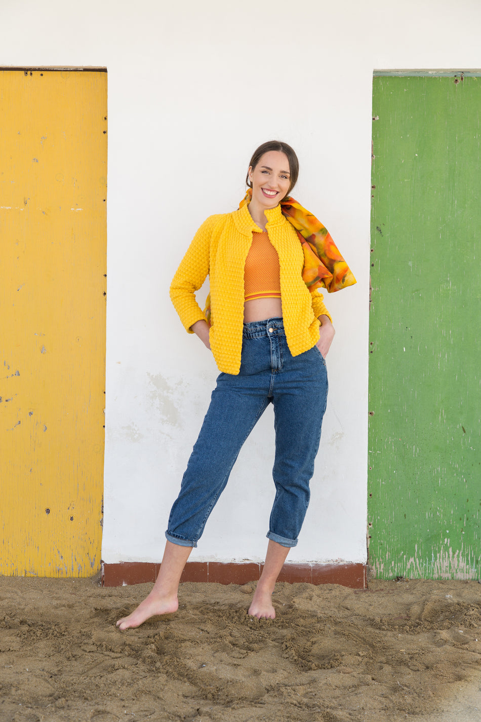 Cardigan in Cotone Giallo
