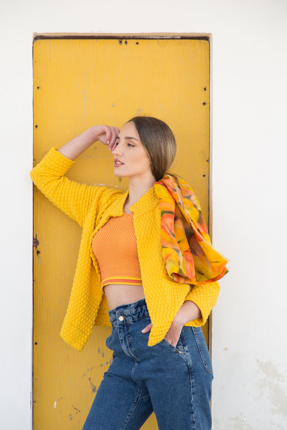Cardigan in Cotone Giallo