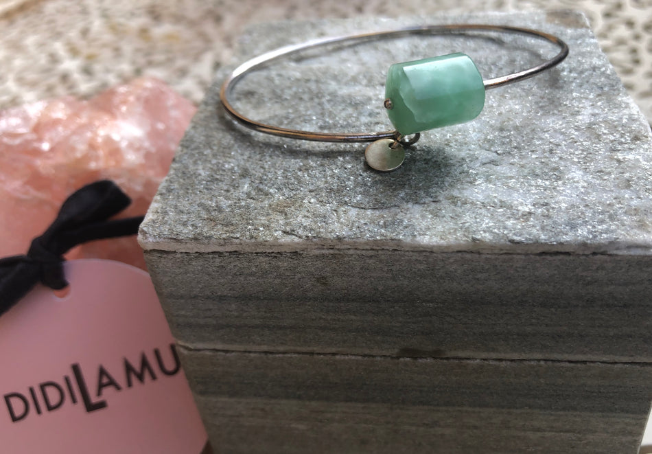 Bracciale Venerino in argento con pietra Crisoprasio