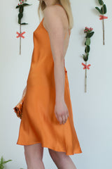 Frivolo Dress in seta pura arancione