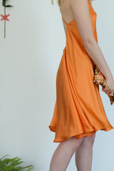 Frivolo Dress in seta pura arancione