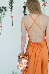Frivolo Dress in seta pura arancione
