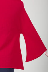 Blouse in Red Wool Crepe