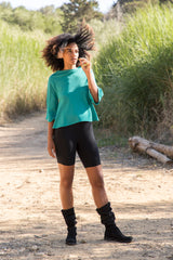 Blusa Petalo in Crepe di Lana verde acqua