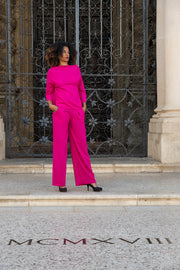 Blouse Tulip in Fuchsia Wool Crepe